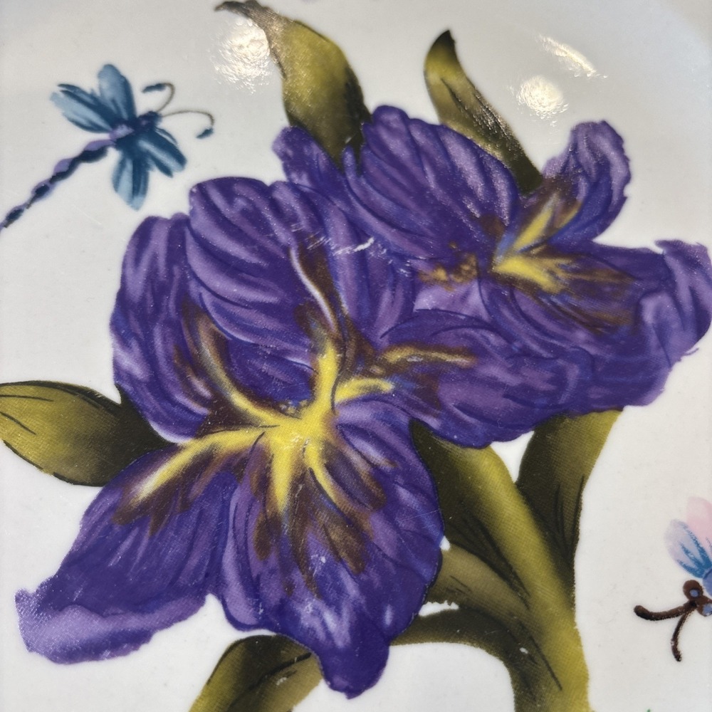 Lot of 2 Botanical Garden by Tabletops Unlimited Dinner Plates 10.5" - 2 Iris - Picture 8 of 8